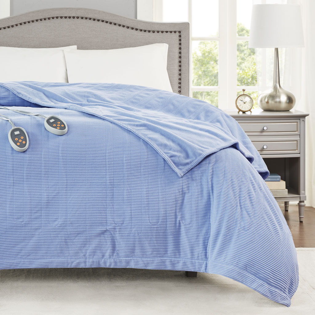 Electric Micro Fleece - Heated Blanket - Blue