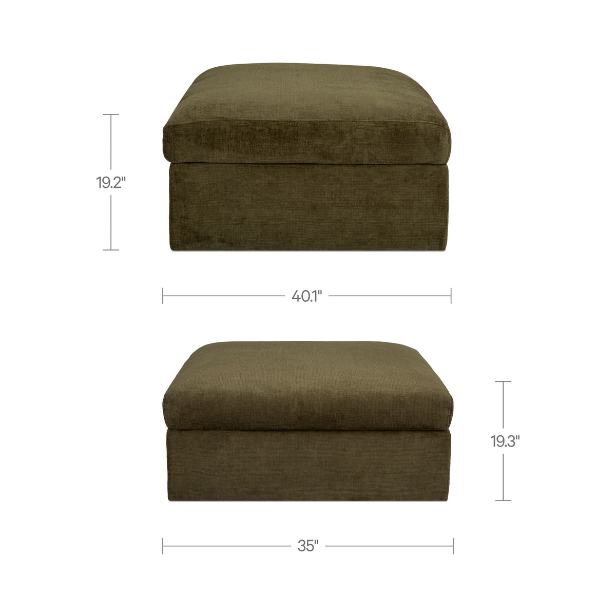 Swift - Storage Ottoman - Dark Green
