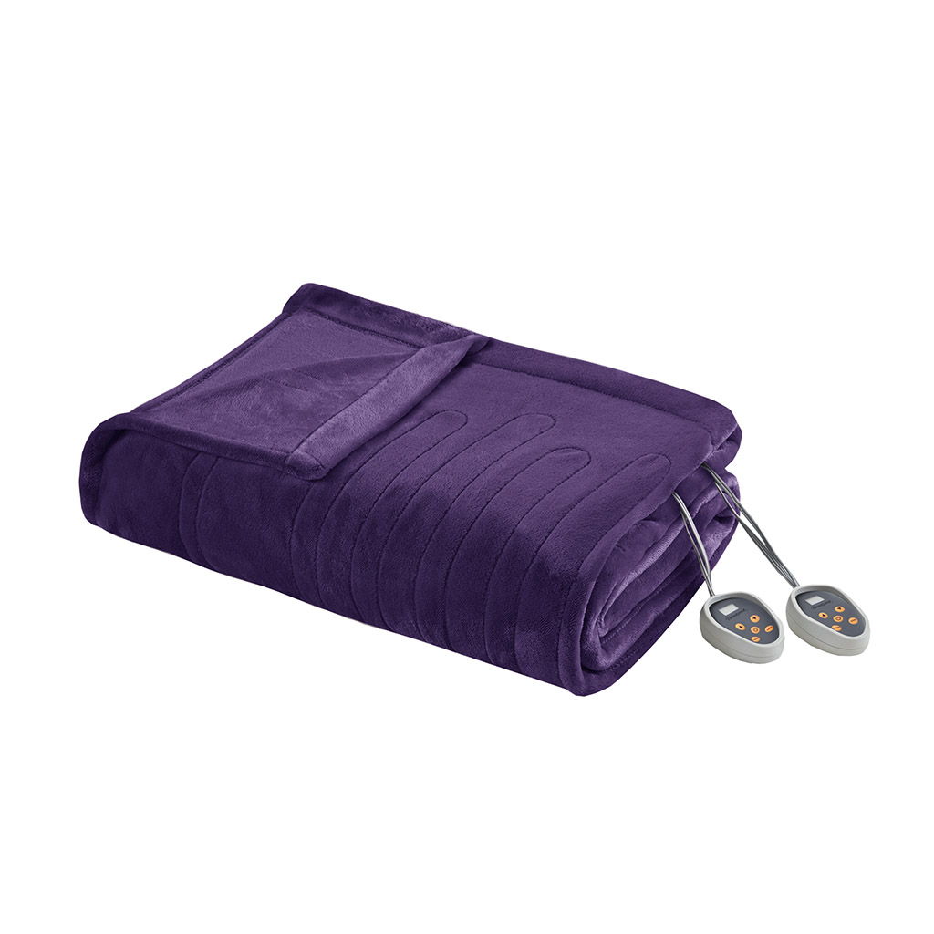 Heated Plush - Queen Blanket - Purple