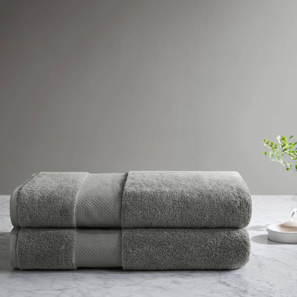 Turkish Bath Sheet 2 Piece Set - Charcoal
