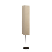 63" Black And Off White Column Floor Lamp With Off White Paper Rectangular Shade