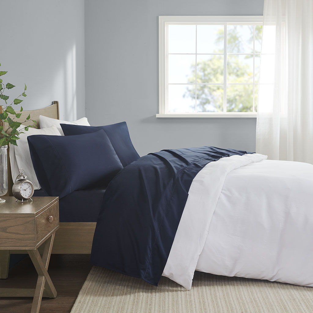 600 Thread Count - Split King Sheet Set - Navy