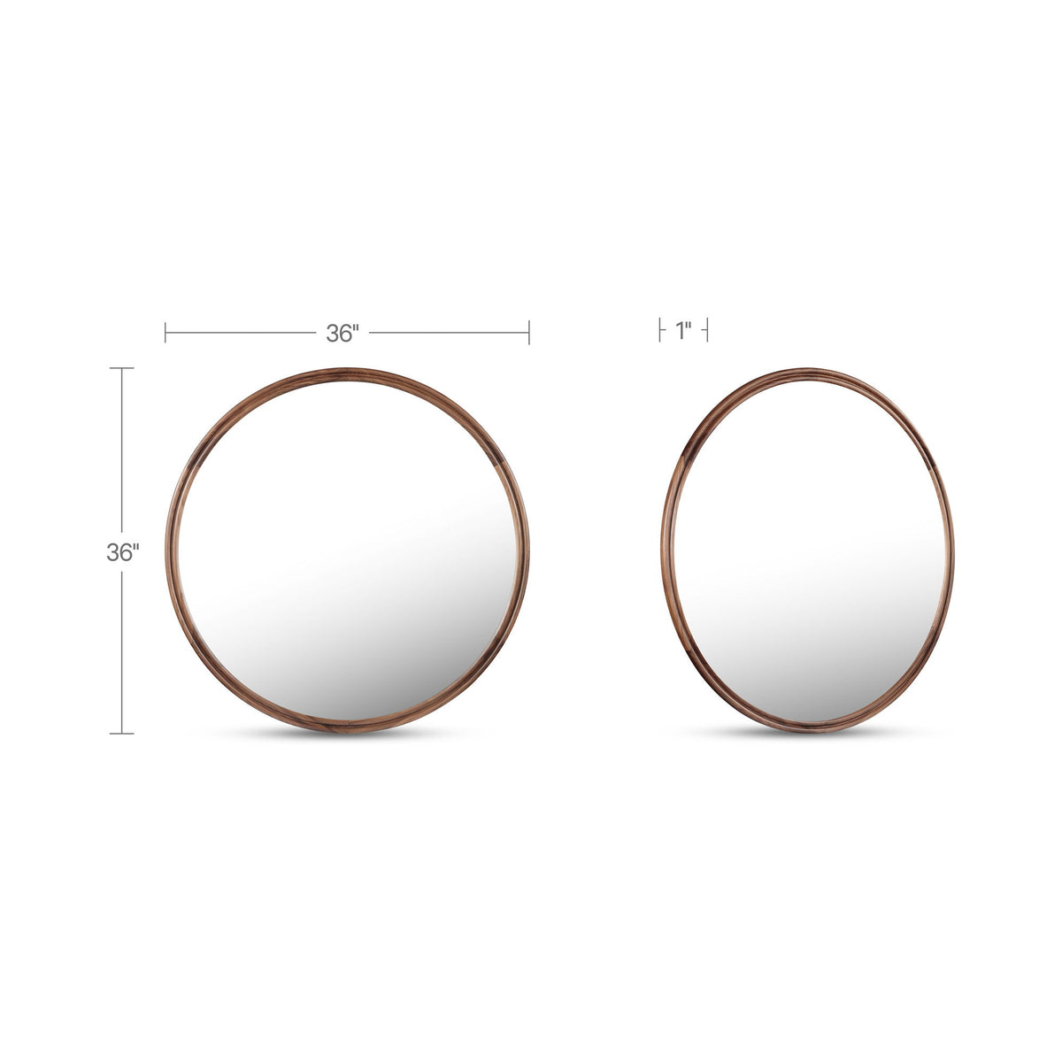 Alcott - Accent Round Mirror Small - Walnut