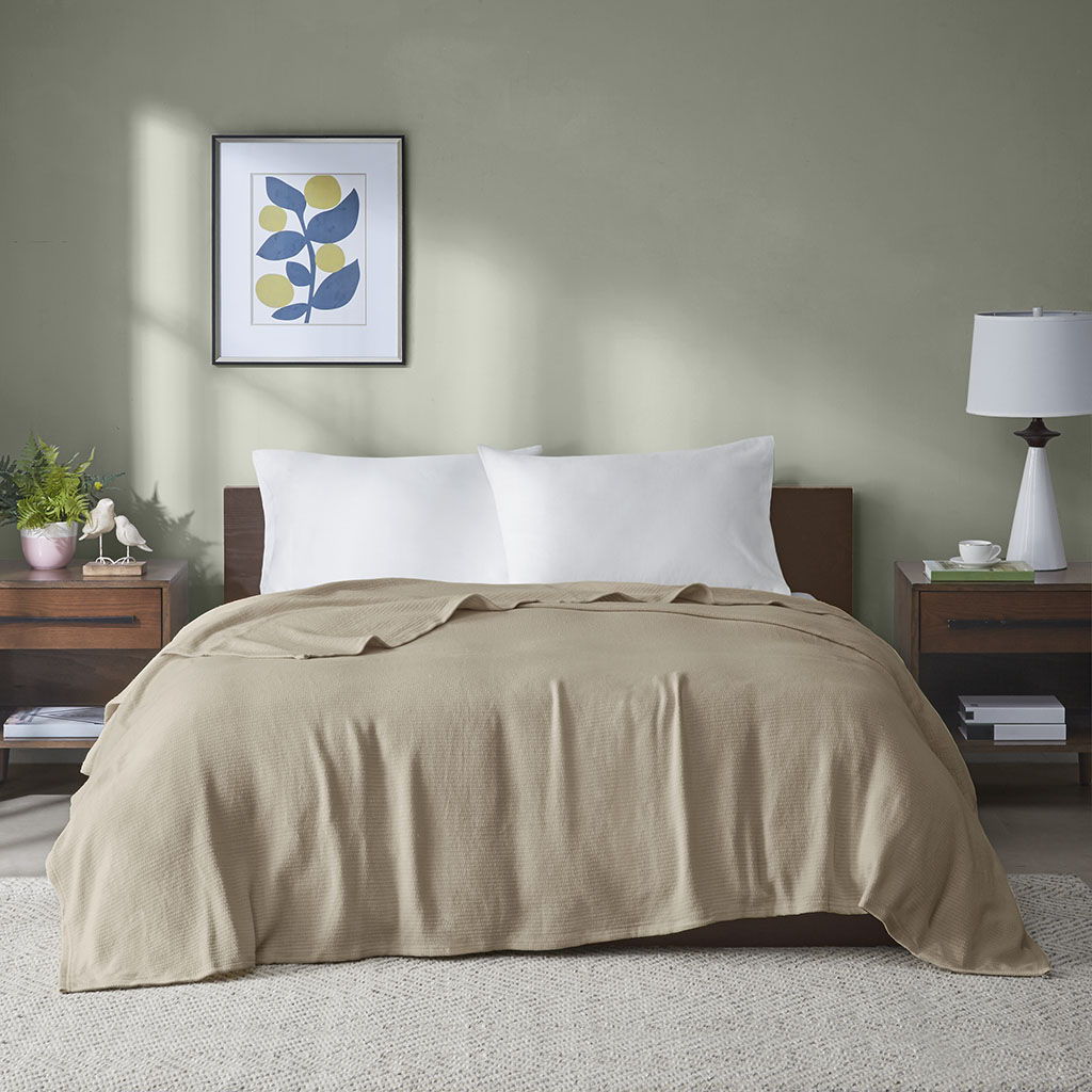 Freshspun Basketweave - Twin Blanket - Khaki