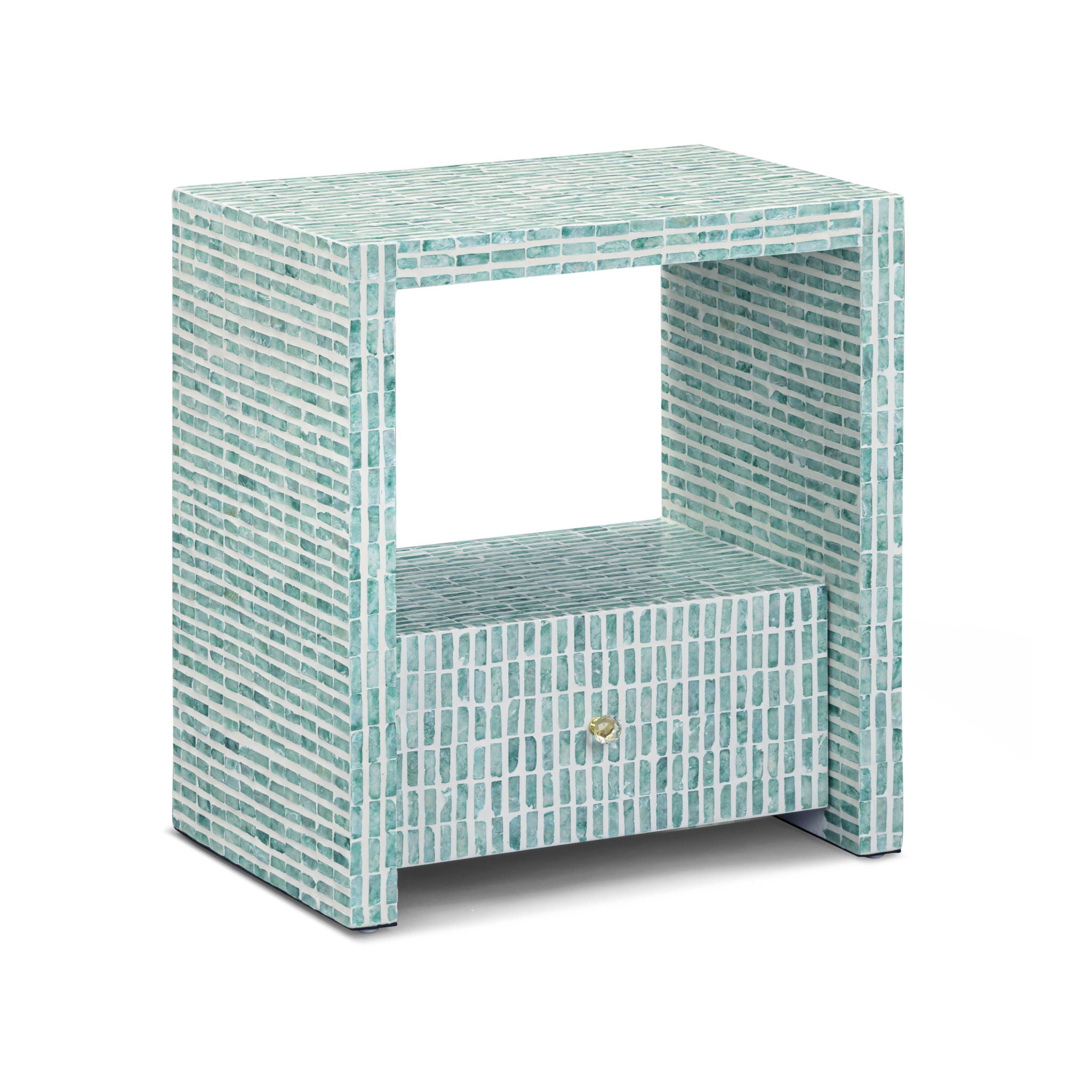 Tia - Mother Of Pearl Nightstand - Blue