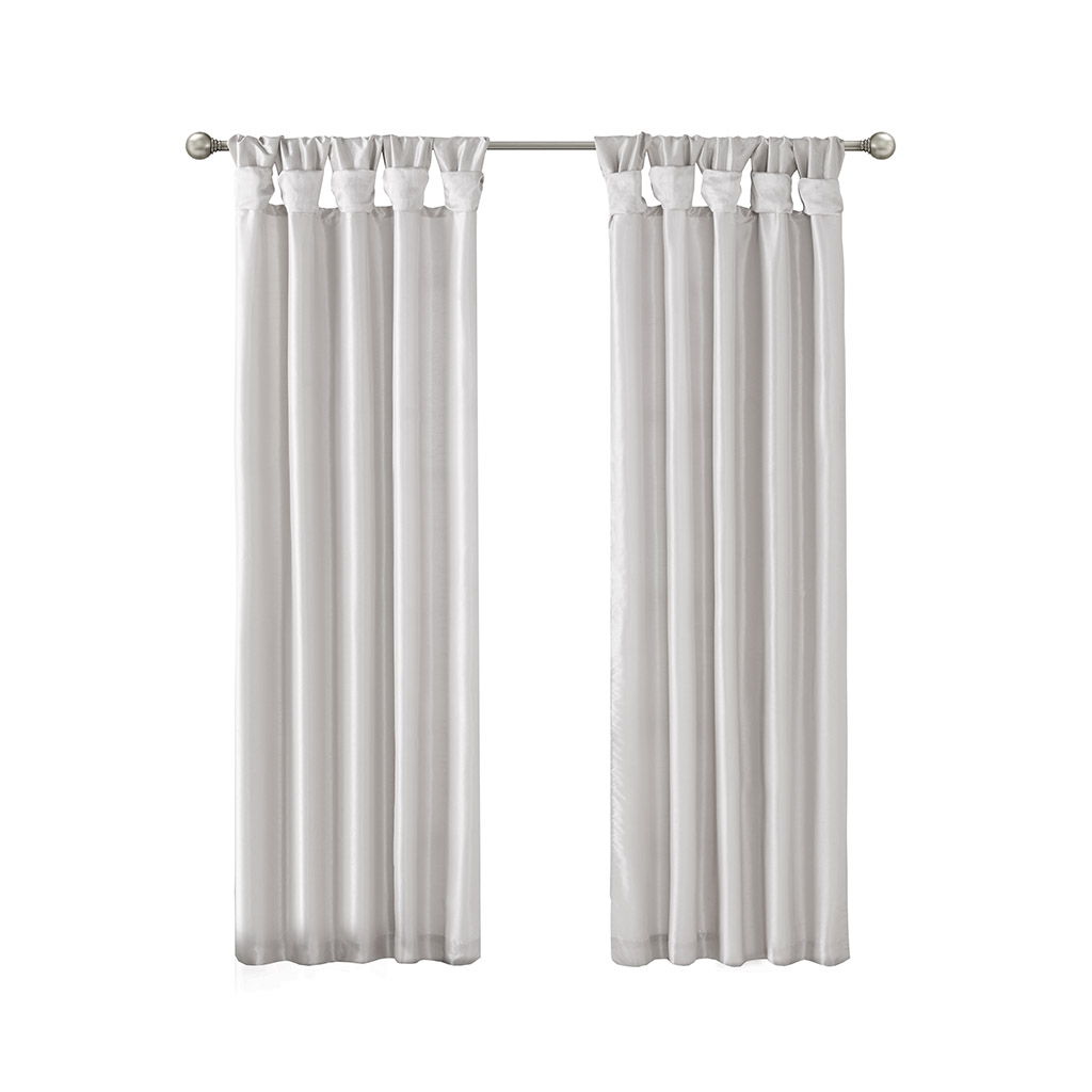 Emilia - Twist Tab Lined Window Curtain - Silver