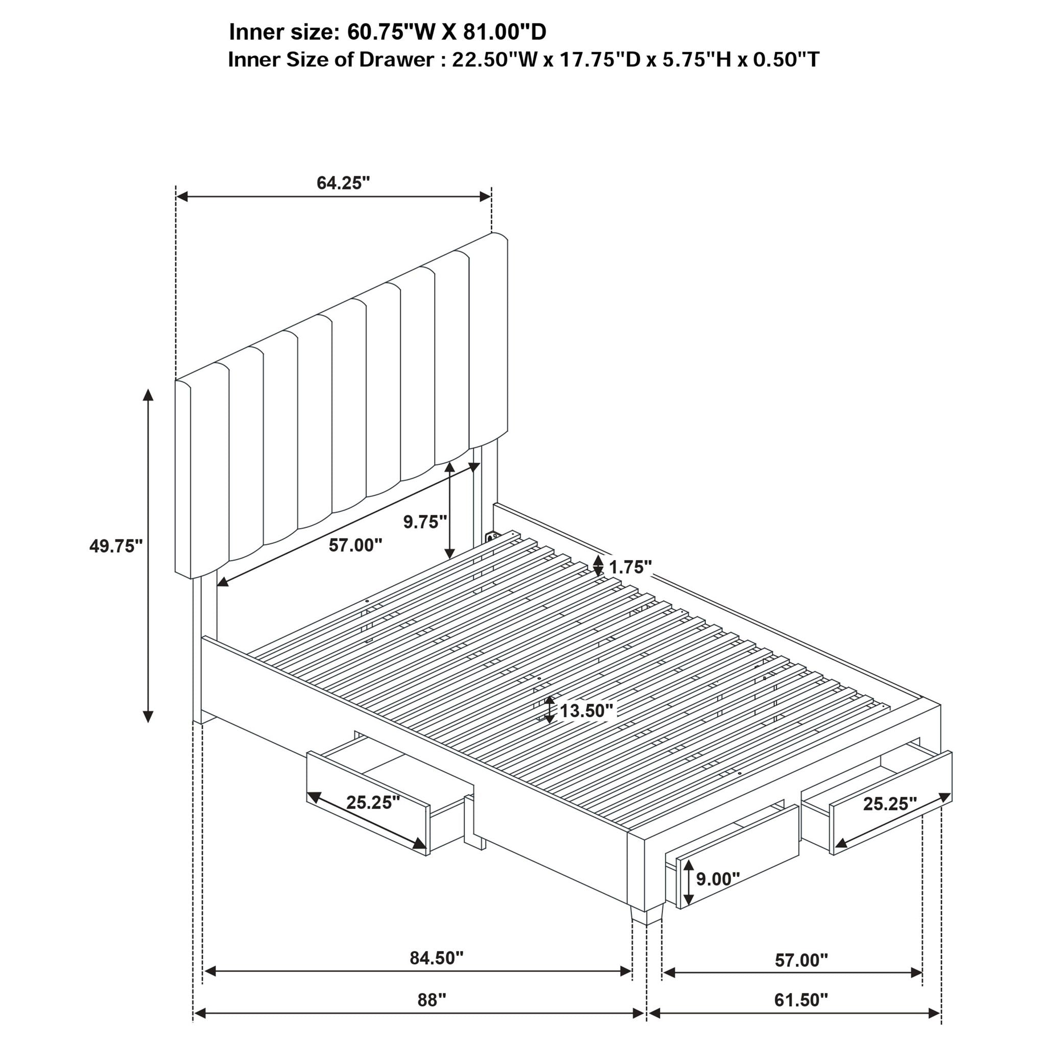 Orisa - 4 Drawer Storage Bed