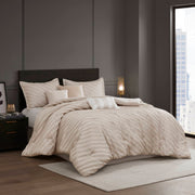 Riva - 7 Piece Queen Comforter Set - Beige