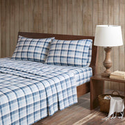 Flannel - California King Sheet Set - Blue Plaid