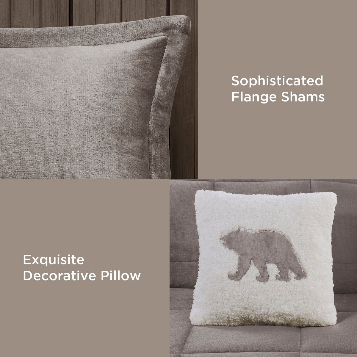 Alton - Down Alternative Comforter Set - Gray / Ivory