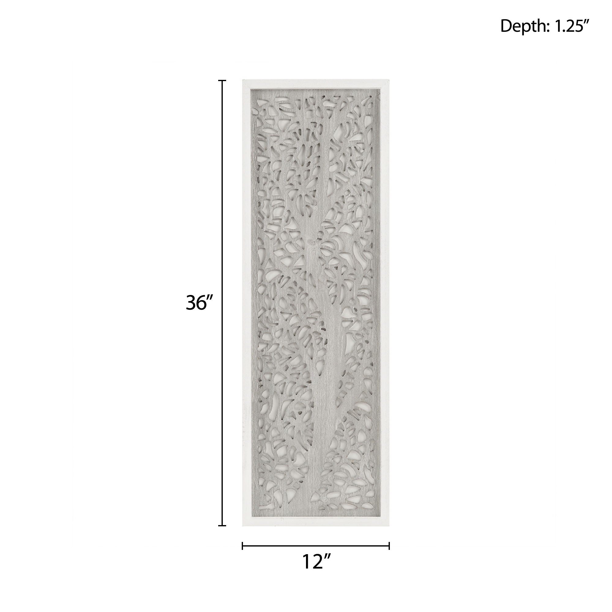 Laurel Branches - Carved Wall Decor - Gray