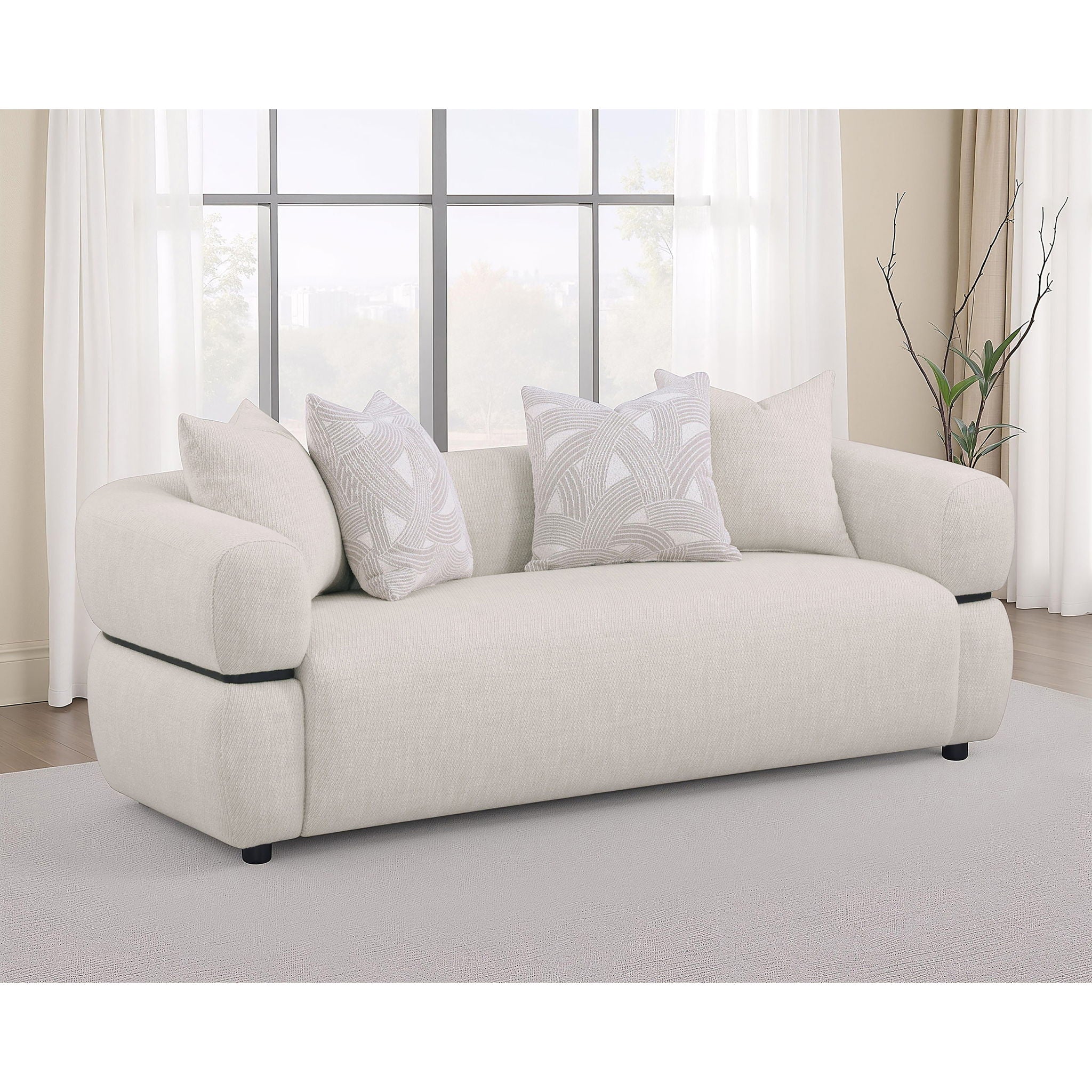 Ramsay - Round Arm Sofa - Beige