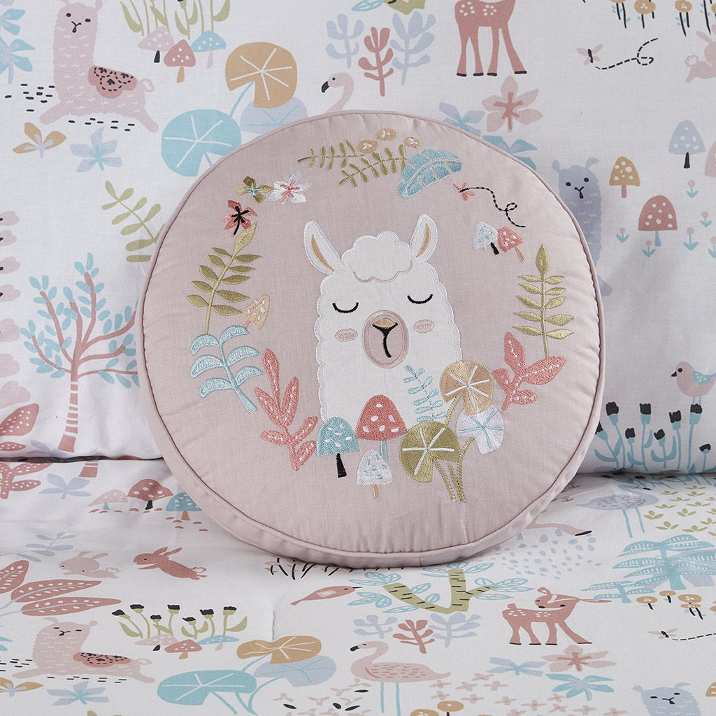 Iris - Woodland Animals Reversible Comforter Set - Blush