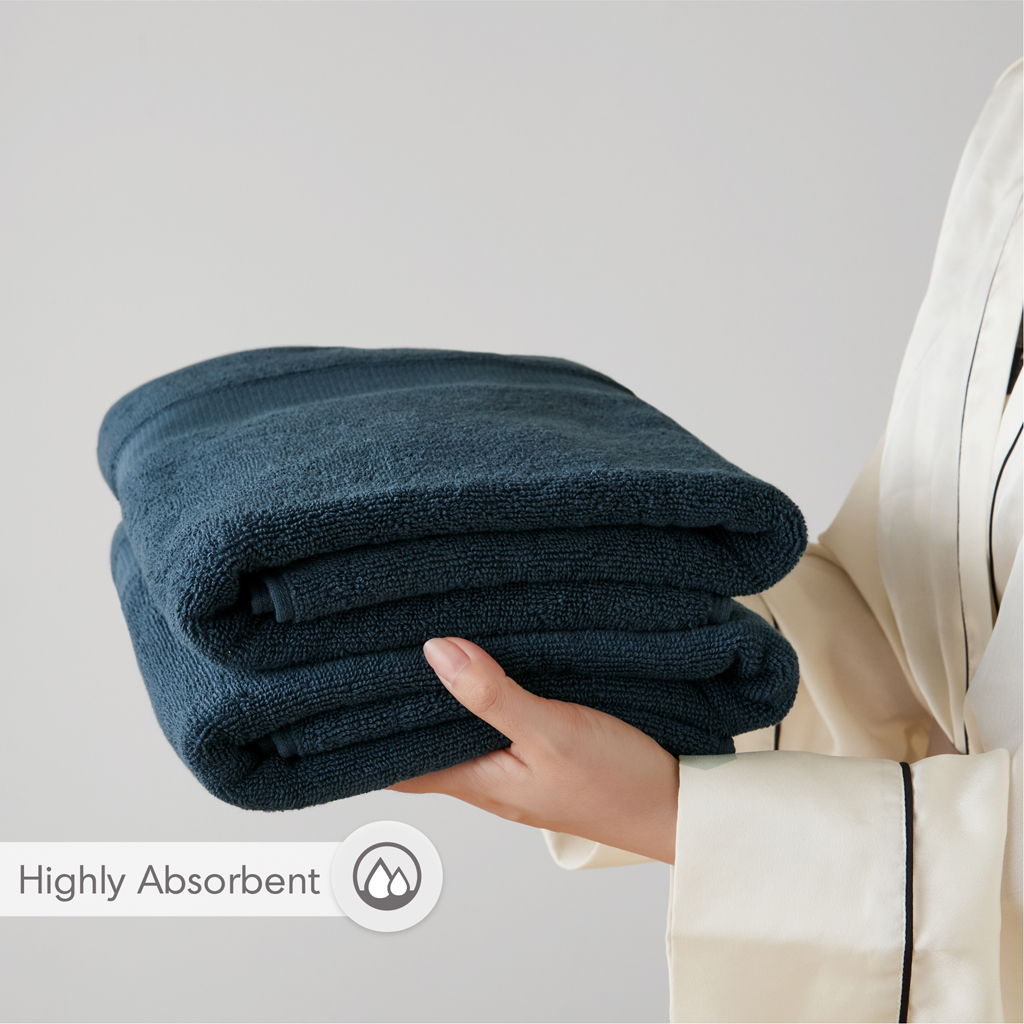 Premium Turkish Cotton 500GSM Plush 6 Piece Towel Set - Navy