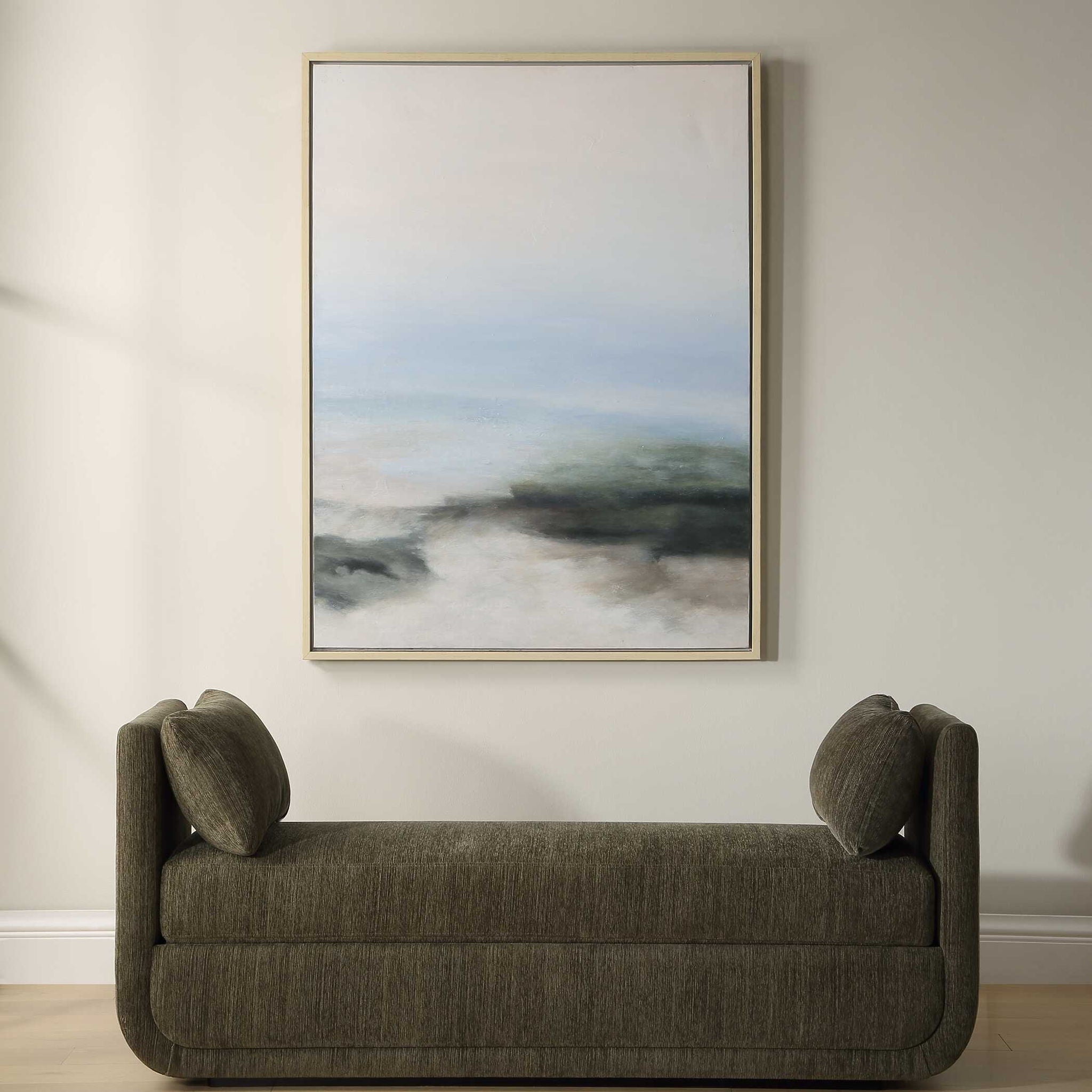 Crossing Paths - Coastal Landscape Painting - Black / Blue / Gray / White