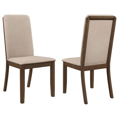 Twill And Padded Side Chair (Set of 2) - Brown