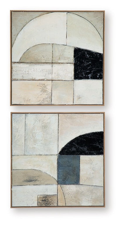 Bexlen - Wall Art Set (Set of 2) - Tan / Taupe / Black