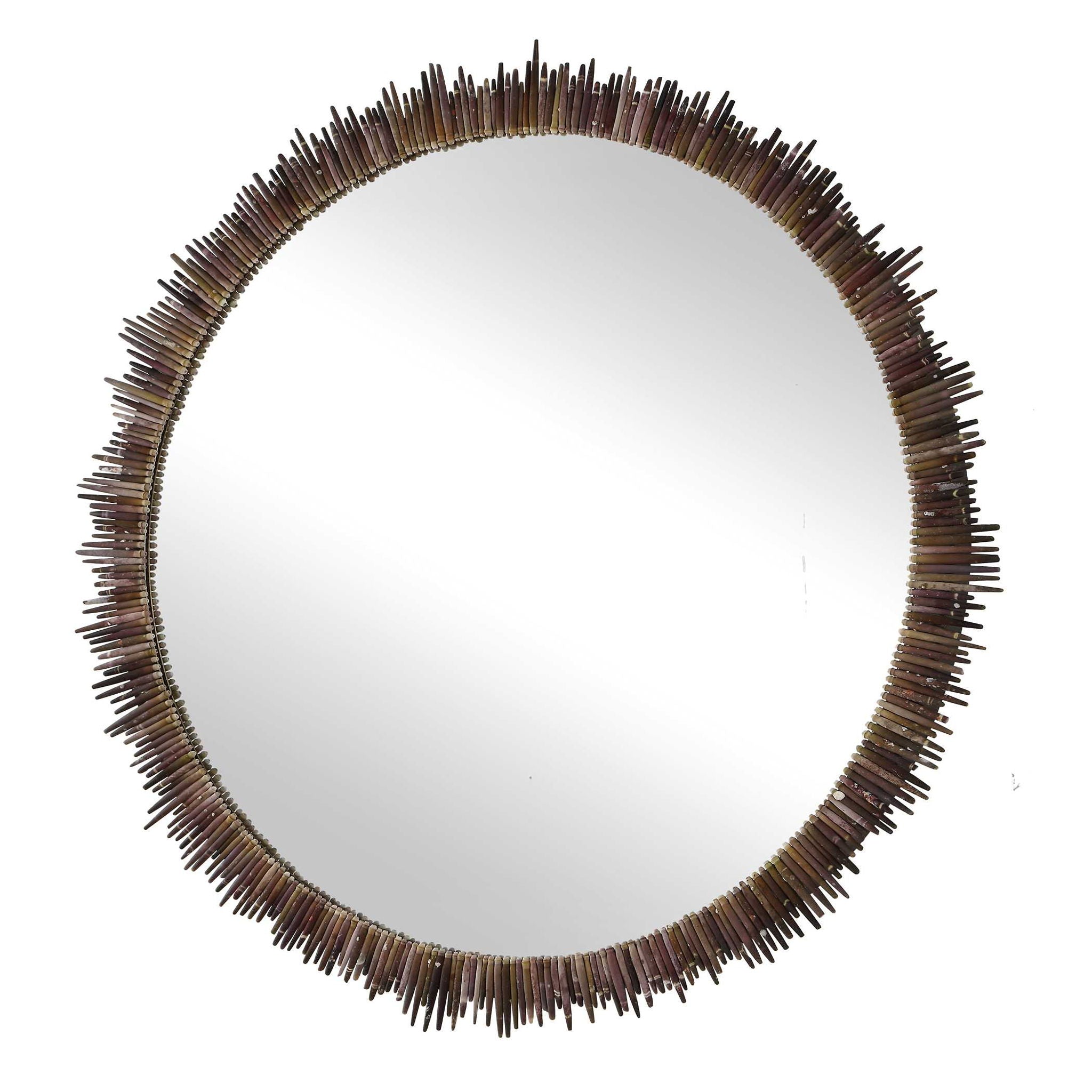 Tiger Sea Urchin - Round Mirror - Brown / Green