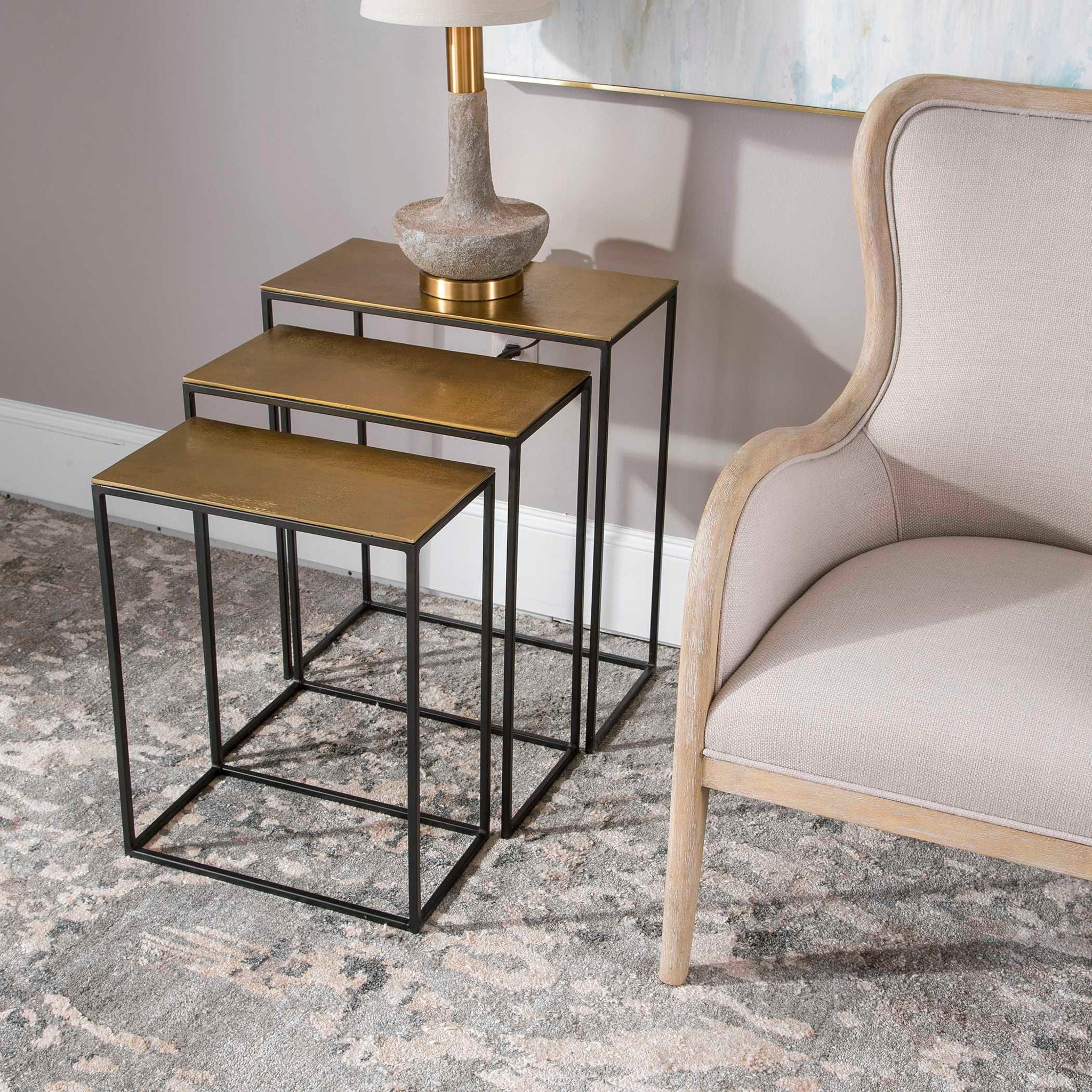 Coreene - Iron Nesting Tables (Set of 3)