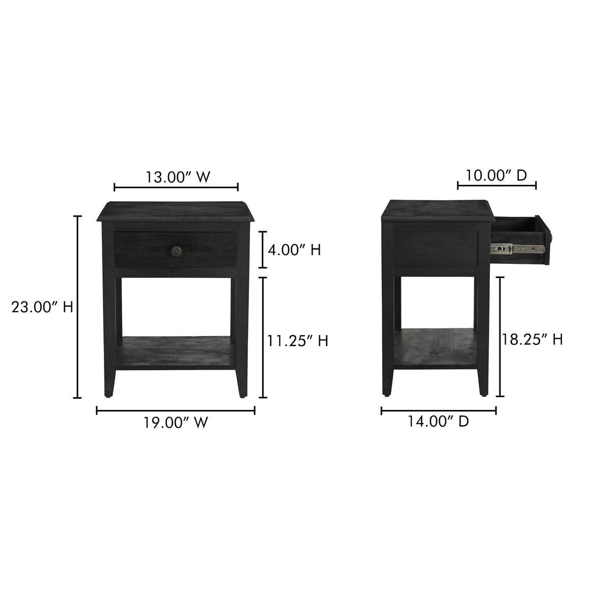 Corrine - Nightstand - Black
