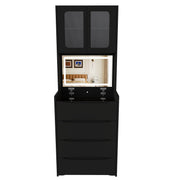 3 In 1 Vanity Table With LED Mirror & Storage Stool, Flip Top Makeup Dressing Table With Adjustable Lights, 5 Storage Spaces Cosmetic Organizer For Bedroom - Black