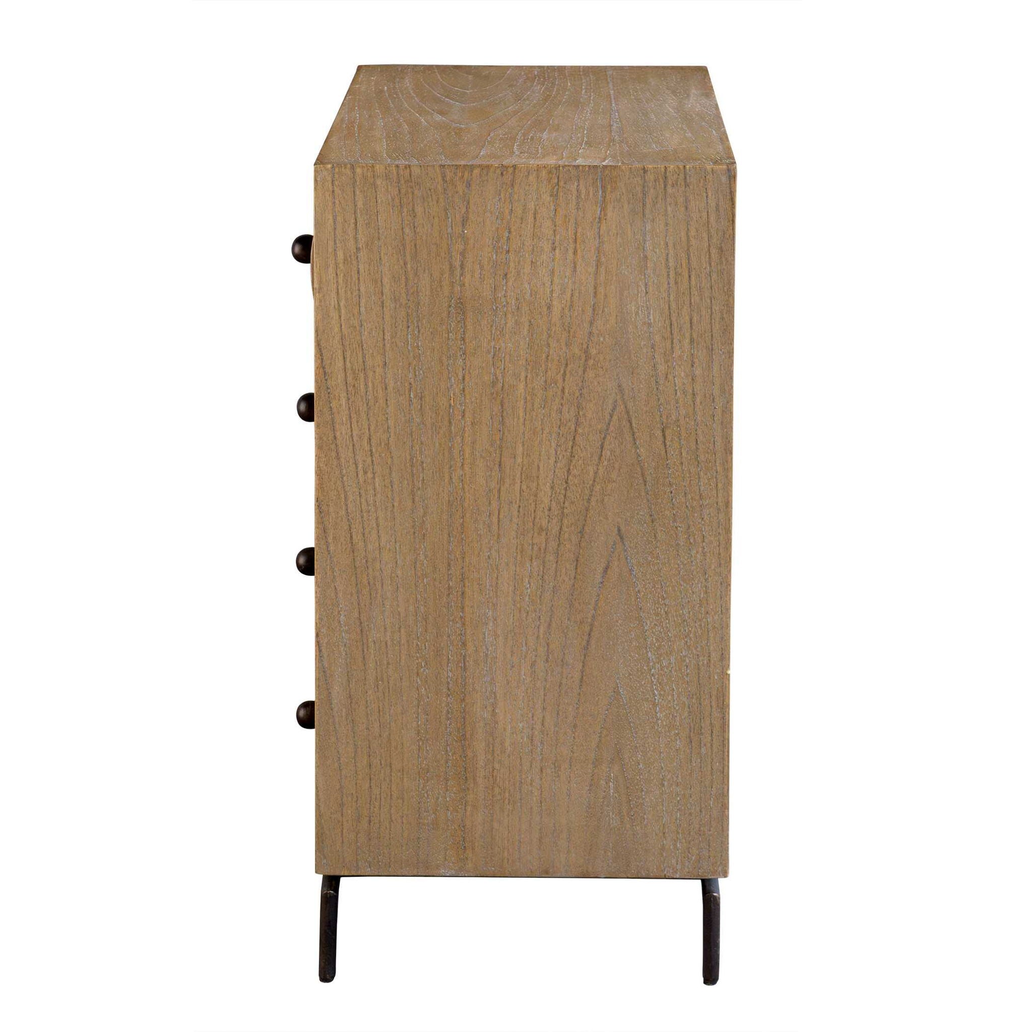 Millard - Curved 4 Drawer Chest - Woodtone