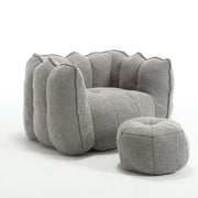 Soft Bean Bag Chair With High Resilient Foam (Chips) - Gray