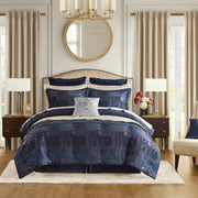 Gabrielle - Queen Comforter Set - Navy