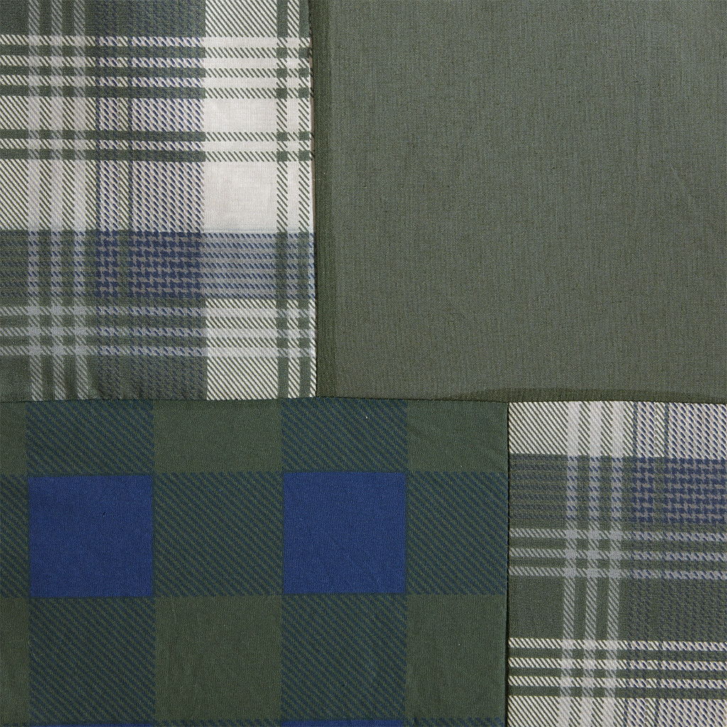 Mill Creek - Pieced Cotton Shower Curtain - Green