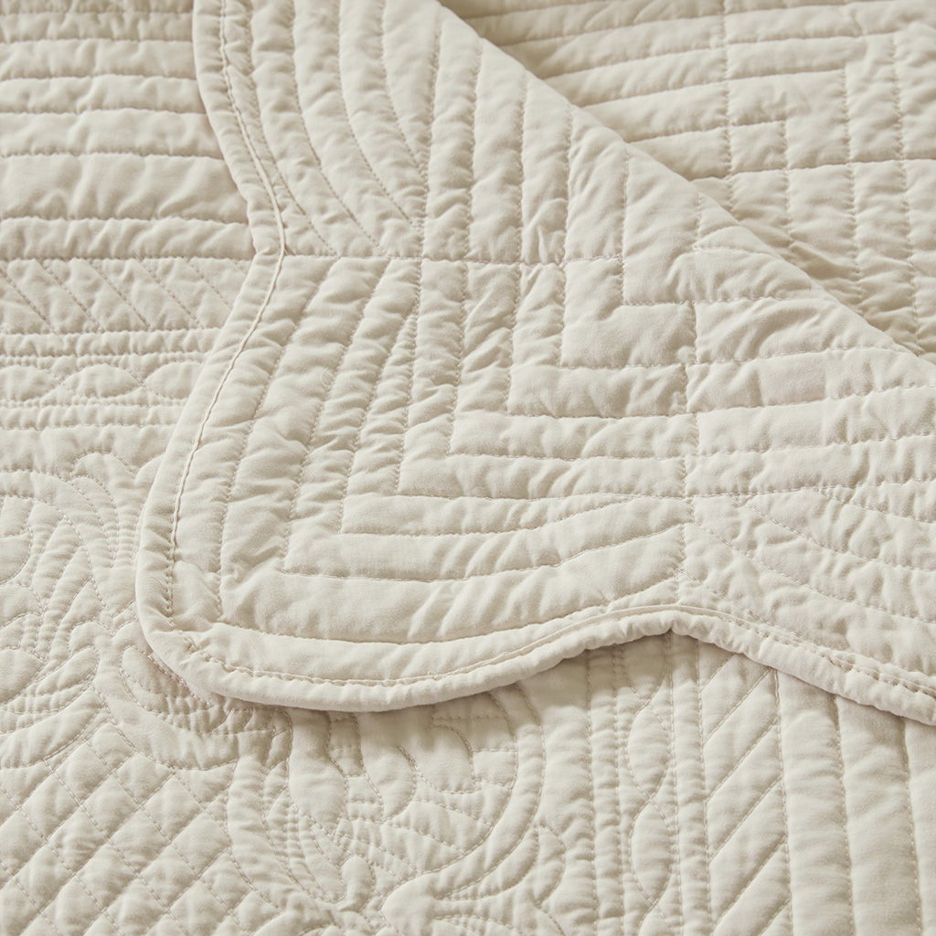 Tuscany - Oversized Quilted Throw - Cream
