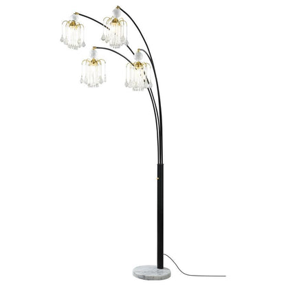 Maisel - Hanging Crystal Arc Tree Floor Lamp - Black