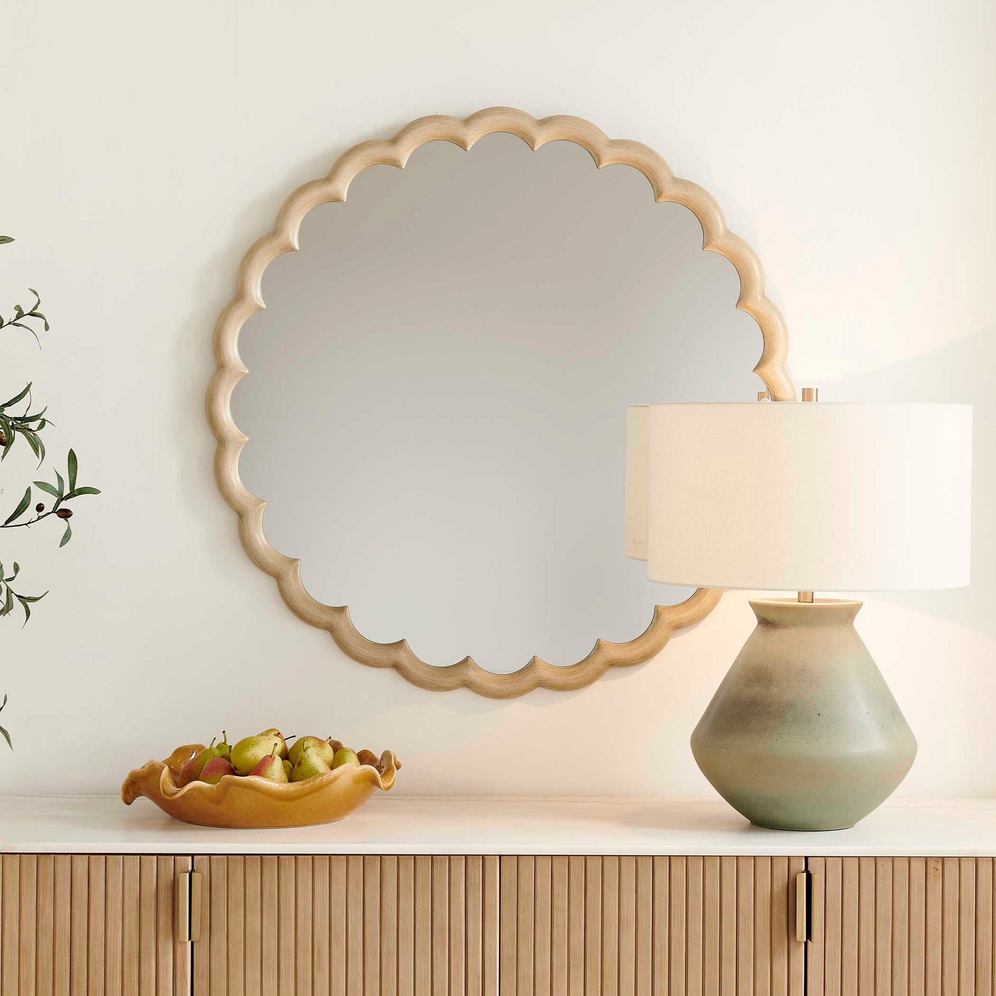 Cerrito - Round Mirror - Burnished Ivory