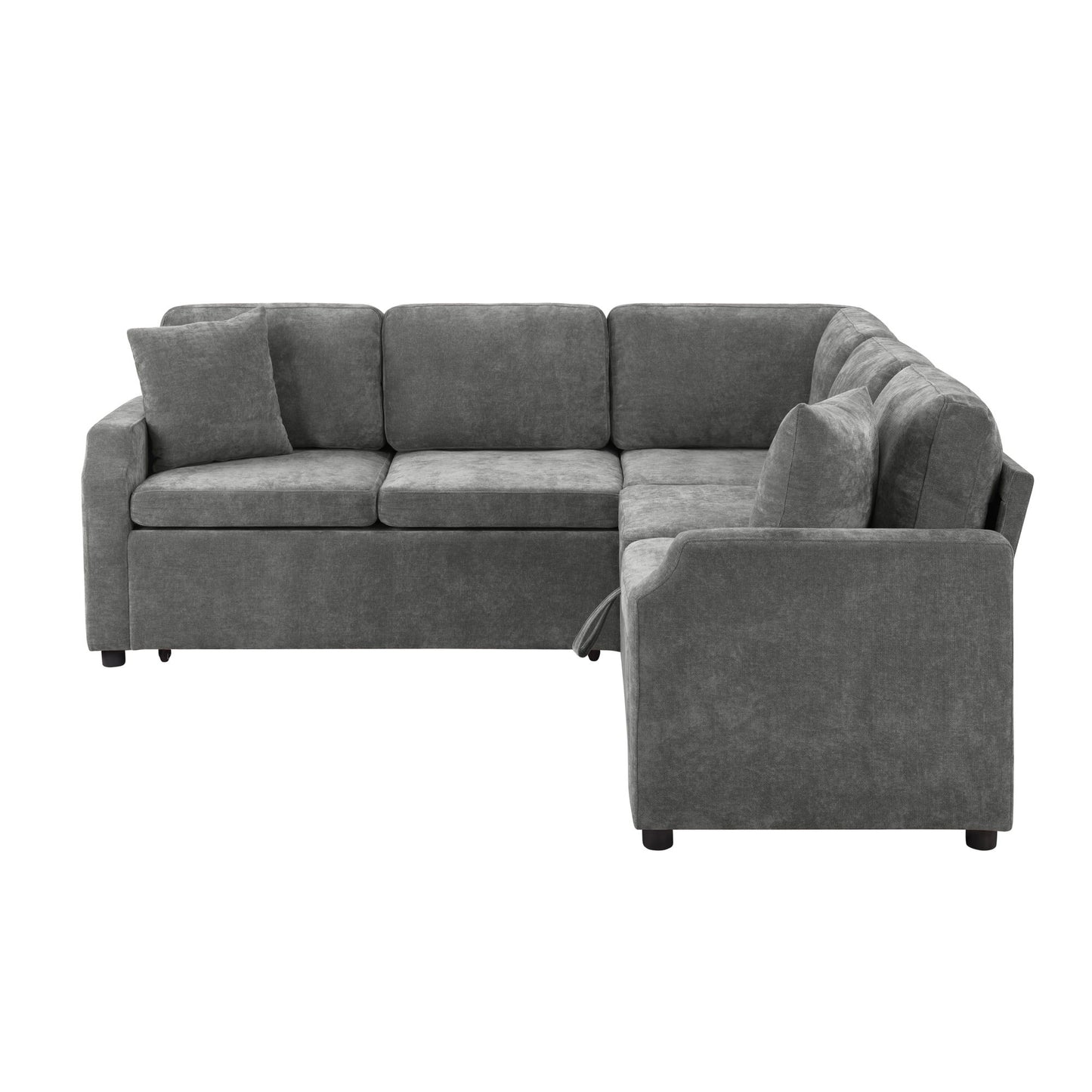 Modern L Shaped Sectional Sofa Bed With Hidden Storage Upholstery
