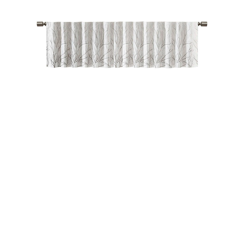 Andora - Embroidered Window Valance - White