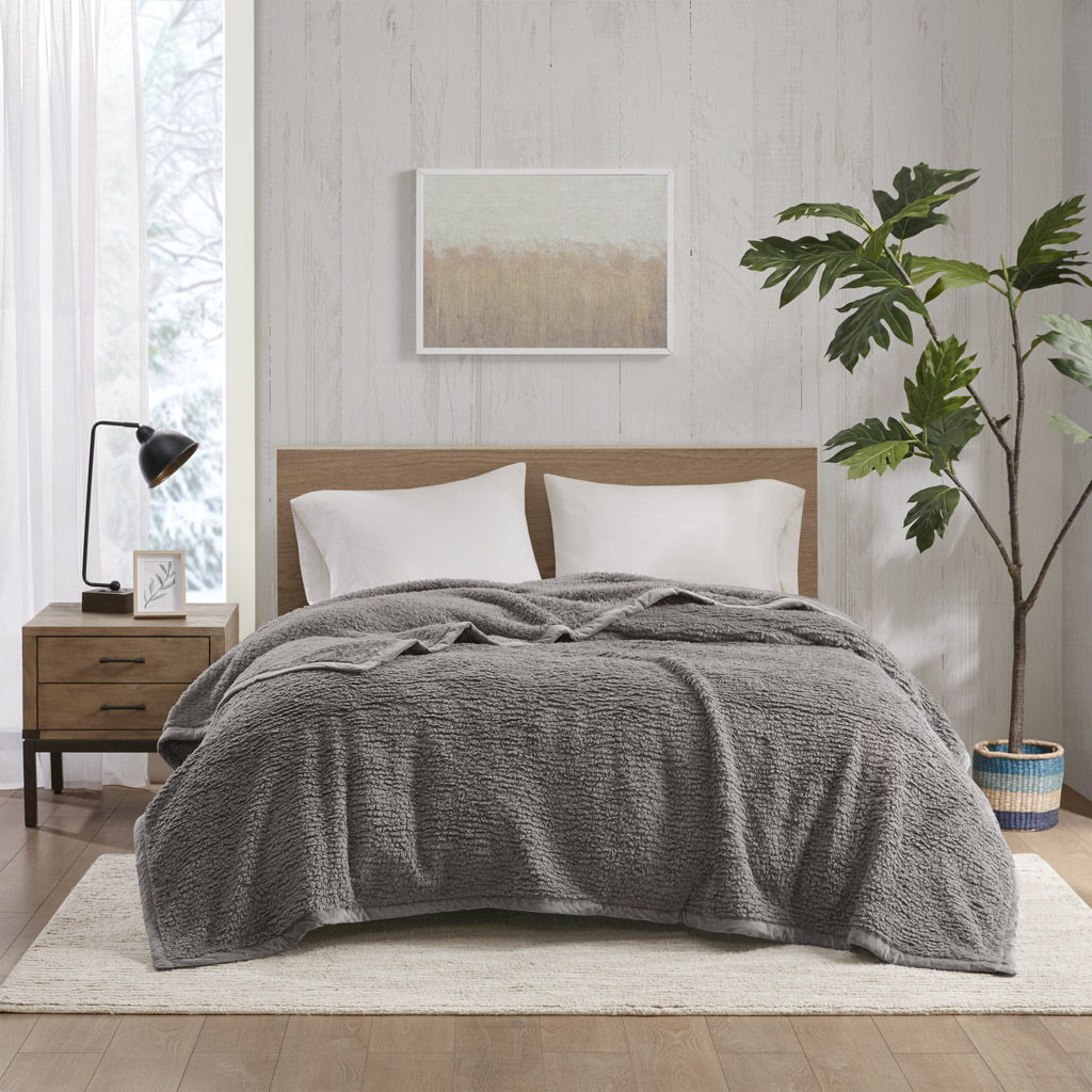Burlington - Twin Berber Blanket - Gray