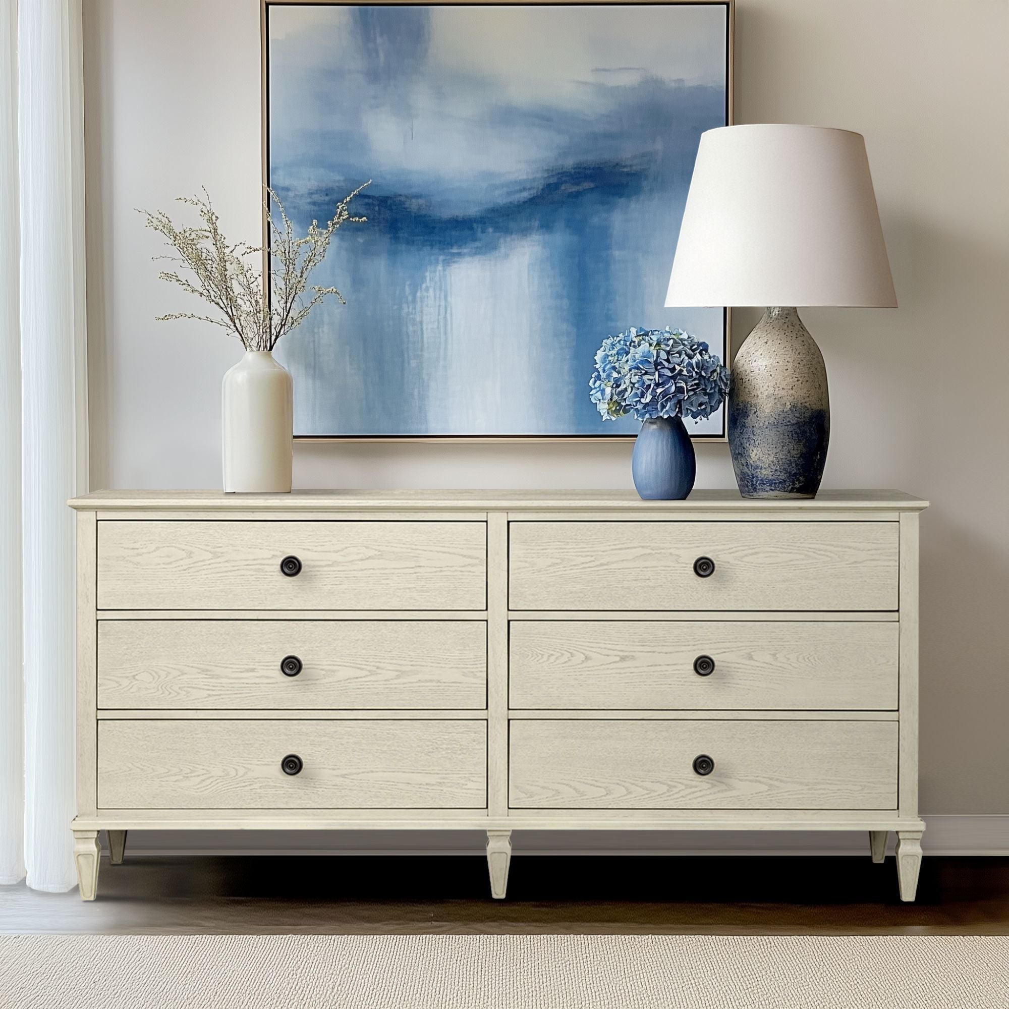 Victoria - 6-Drawer Dresser (70") - Antique Cream