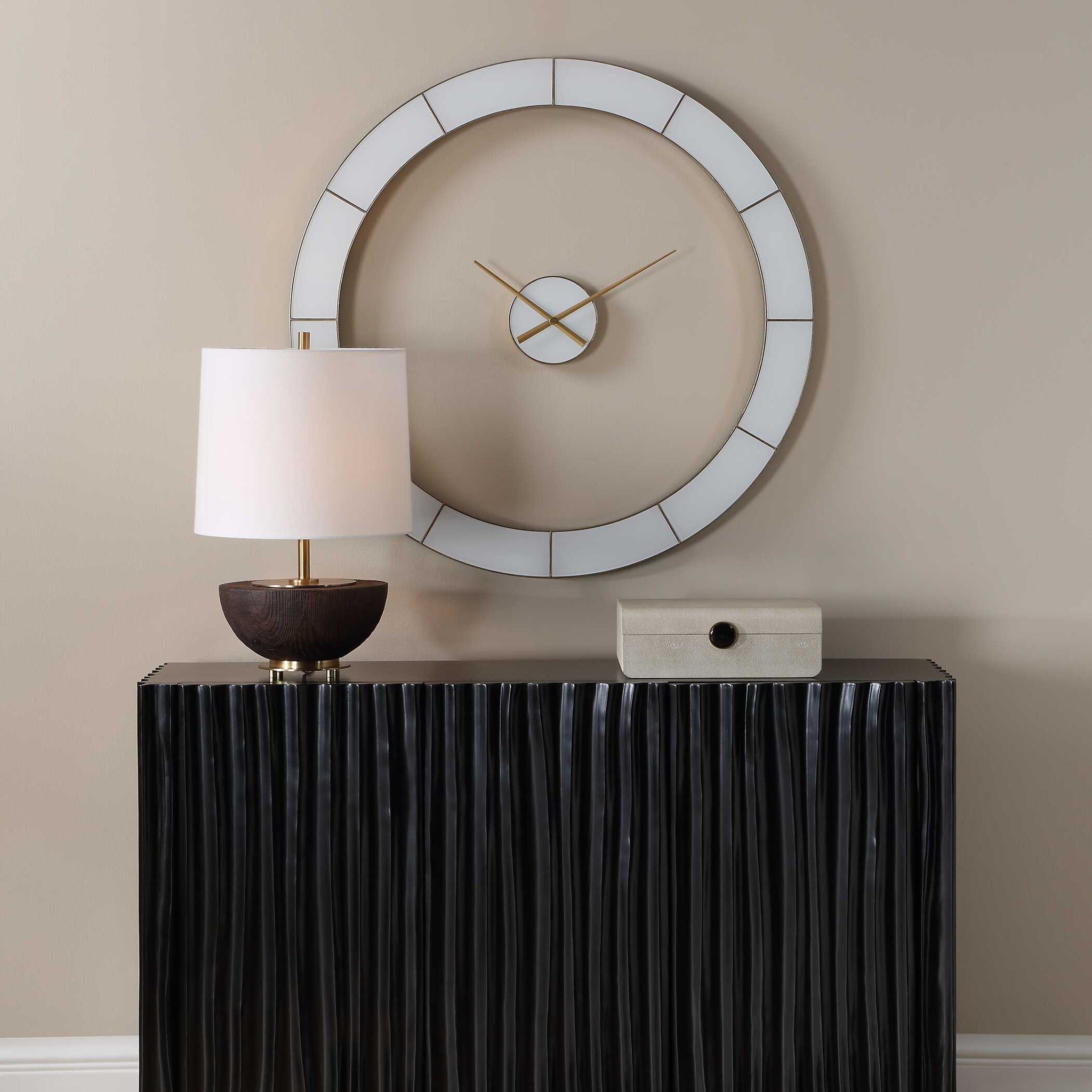 Ivory Halo - Minimalist Wall Clock - Gold / White