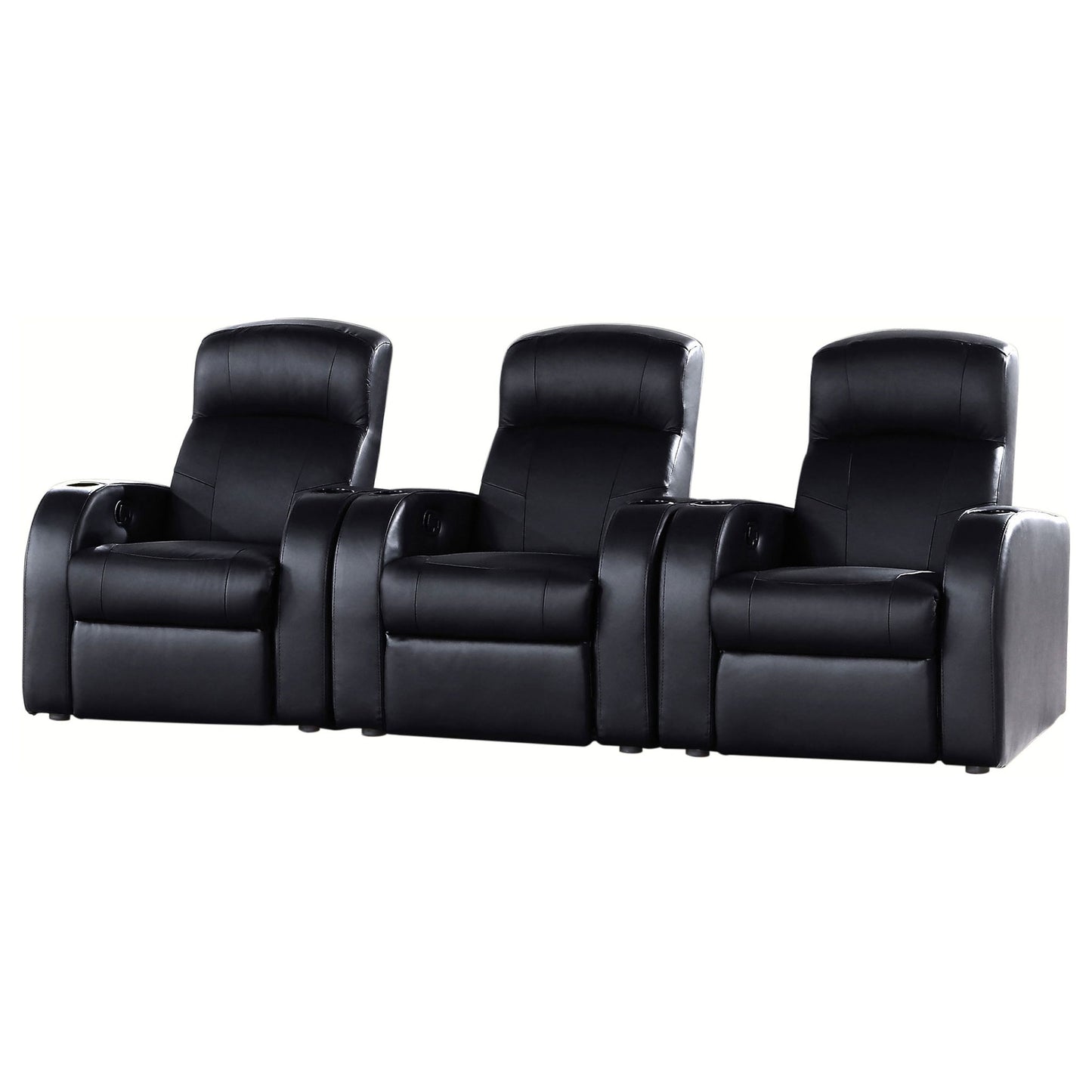 Greenfield - 3 Seater Home Theater With Storage - Black