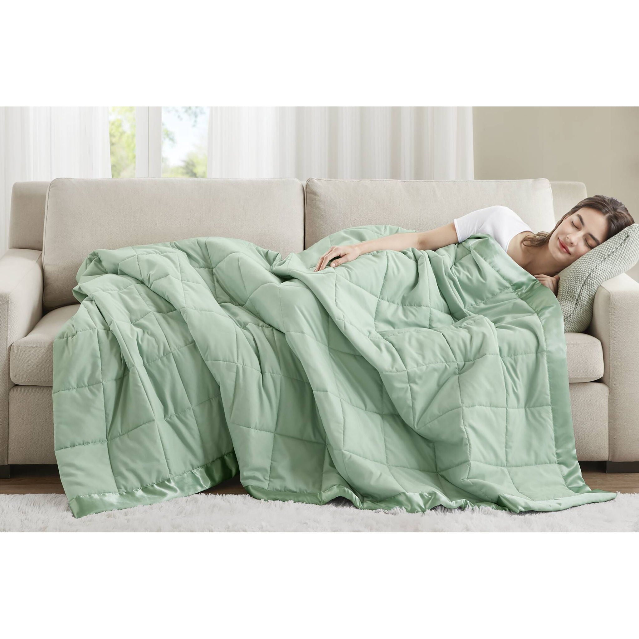 Windom - King All Season Hypoallergenic Blanket With 3M Scotchgard - Seafoam