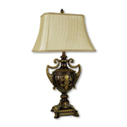 31" Gold Bedside Lamp With Bell Shade