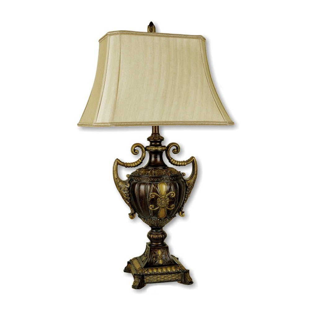 31" Gold Bedside Lamp With Bell Shade
