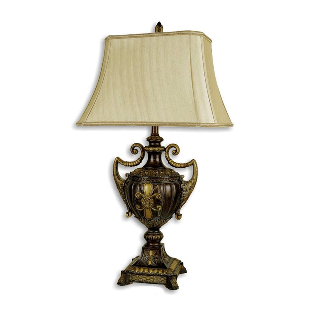 31" Gold Bedside Lamp With Bell Shade