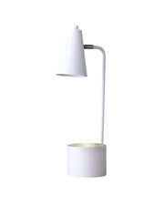 20" Compact White Metal Desk Lamp