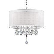 Chic Silver Ceiling Lamp with Crystal Accents and Silver Shade