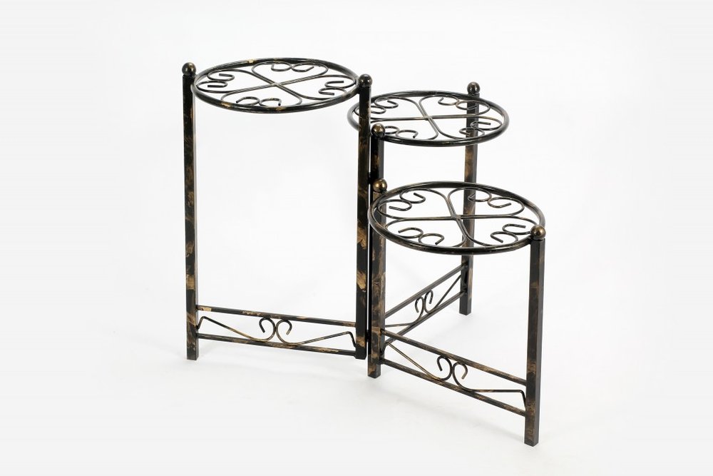 24" Black And Gold Metal Garden Accents Accessories