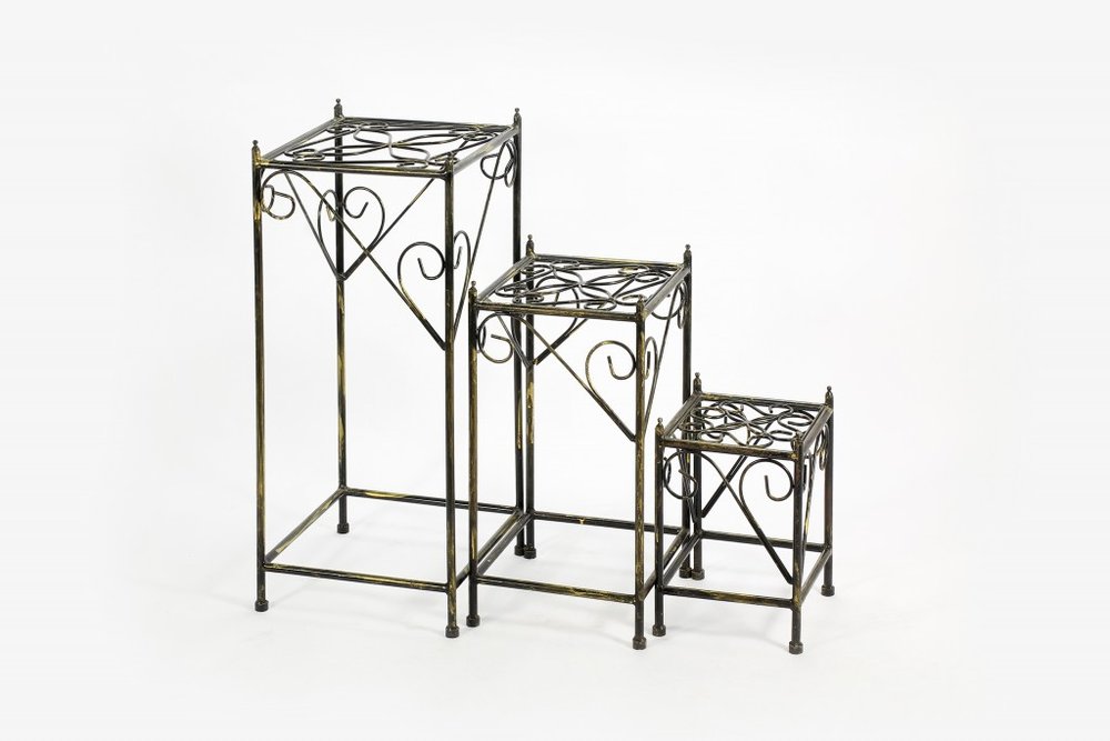28" Black And Gold Metal Garden Accents Accessories