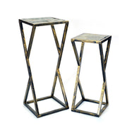 Set of Two Black And Gold Metal Garden Accents Accessories