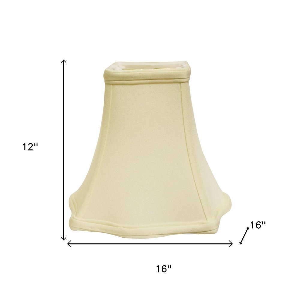 16" Ivory Premium Square No Slub Lampshade