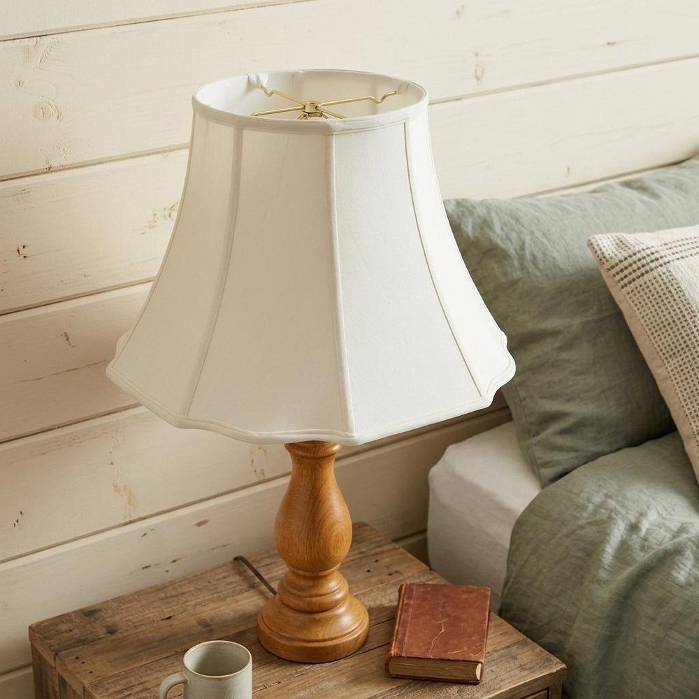 White Monay Shantung Silk Bell Lamp Shade