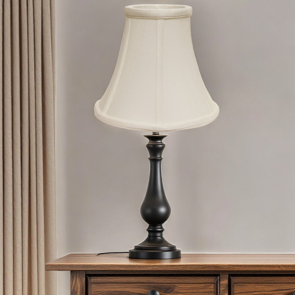 White Monay Shantung Silk Bell Lamp shade